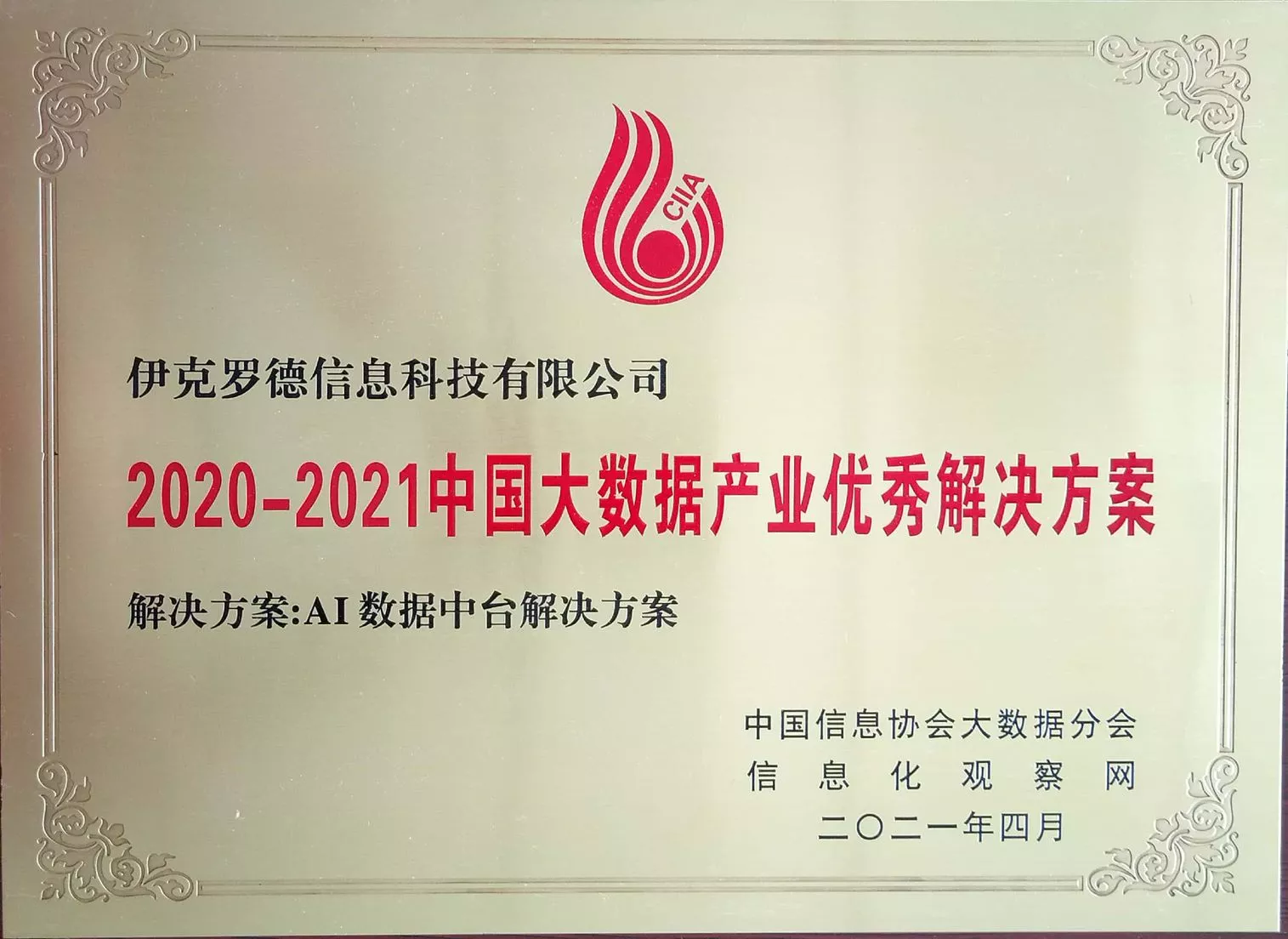 2020-2021 Excellent Big Data Industry Solutions in China